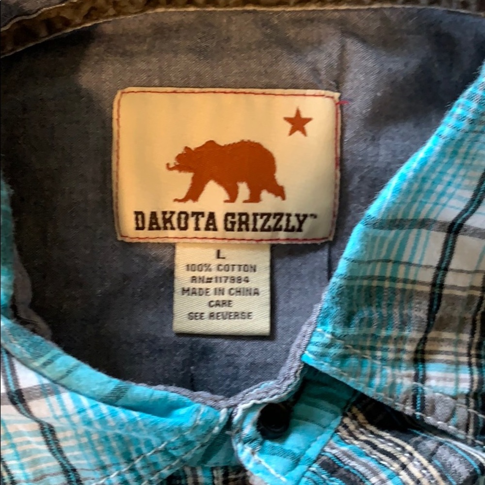 Blue plaid button down - Picture 3 of 4